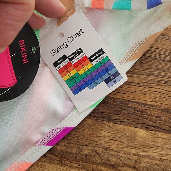 NWT NOBO Ruffle Side Striped Bikini Swim Bottom - Picture 7 of 9